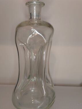 Cluk Clux Clear Glass Decanter with Stopper. Vintage